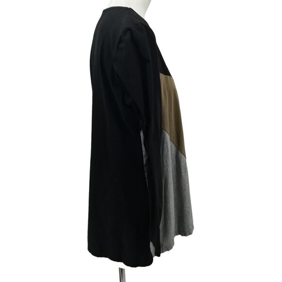 Neon Buddha Color Block Long Sleeve Tunic Shirt Size M Stretch T Shirt Black - Picture 14 of 14